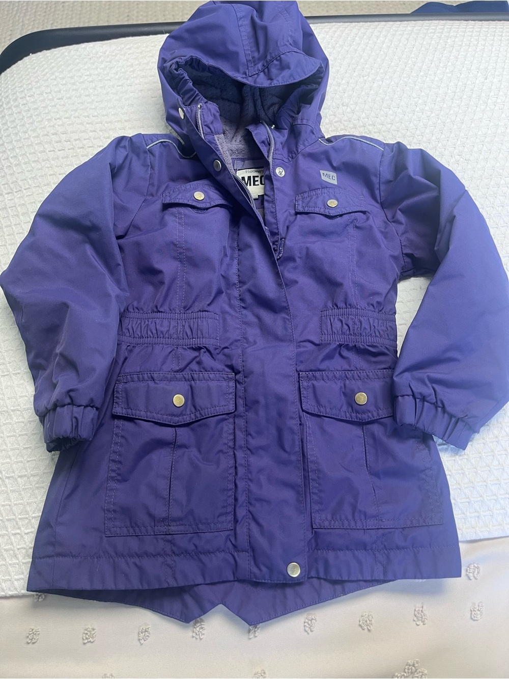 Kids Purple Hooded Jacket light winter/fall style